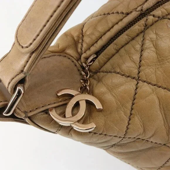 CHANEL Wild Stitch Shoulder Bag Leather Brown Gold CC Auth 144304 - Picture 10 of 16